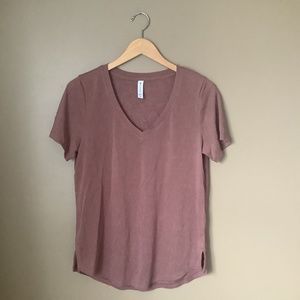 Athleta breezy scoop v neck tee hearth rose Medium